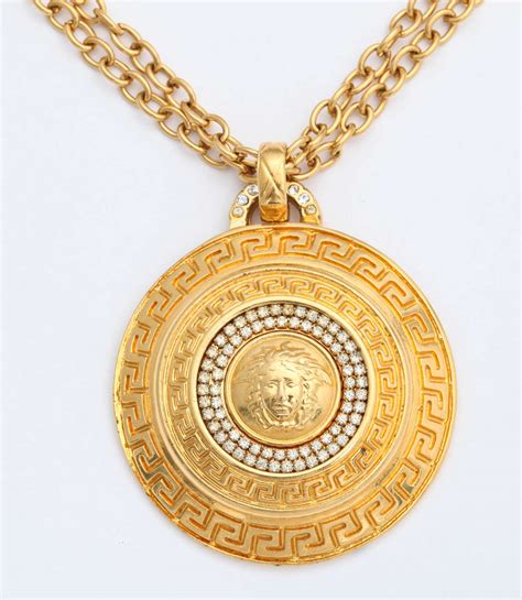 medallon versace|Versace medallion chain necklace.